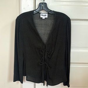 Rouje tie front top polka dot